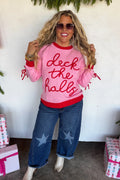 Deck the Halls Bows Sweater- Pink