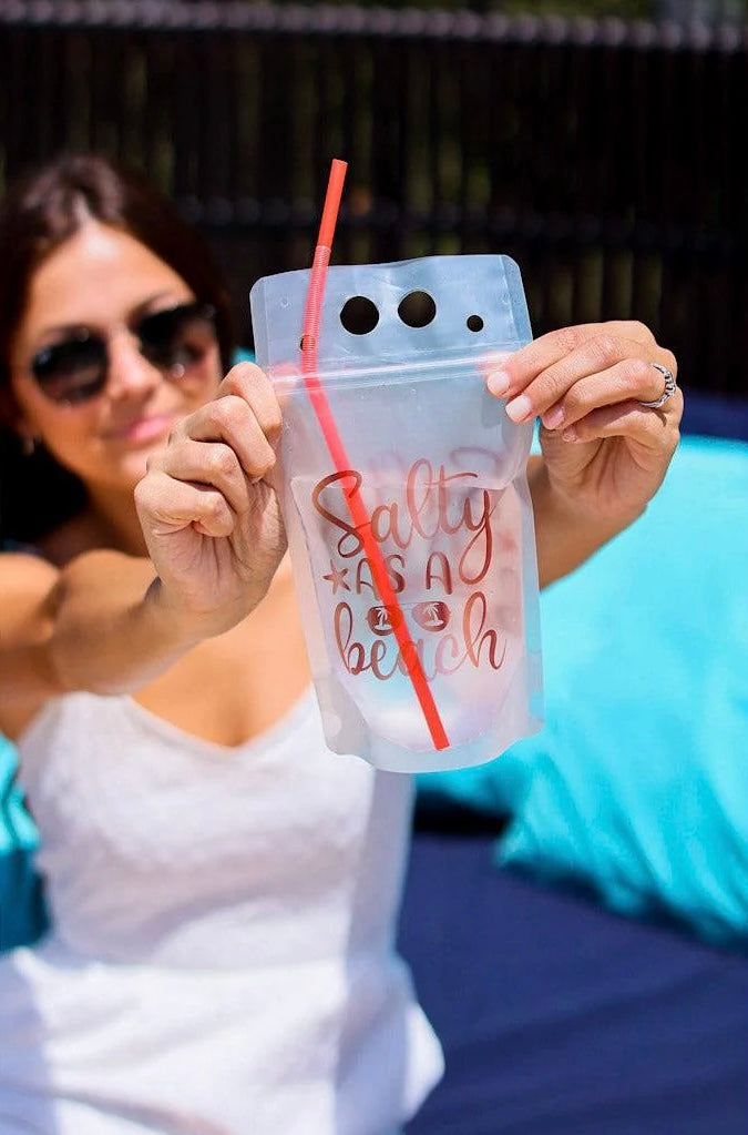 Salty As A Beach Reusable Drink Pouch