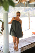 The Dockside Darling Dress- Hunter Green