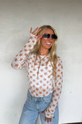 The Dress It Up Mesh Top- Orange Star