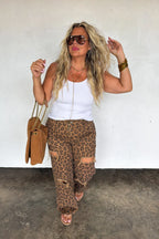 Cheetah Distressed Jeans