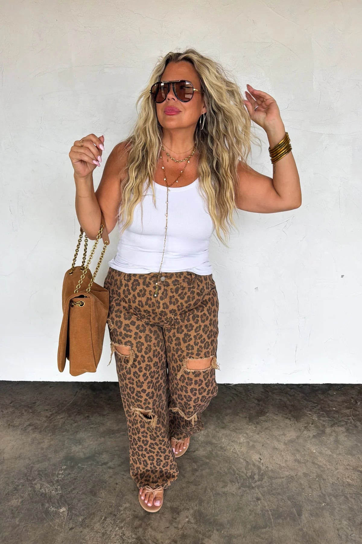 Cheetah Distressed Jeans