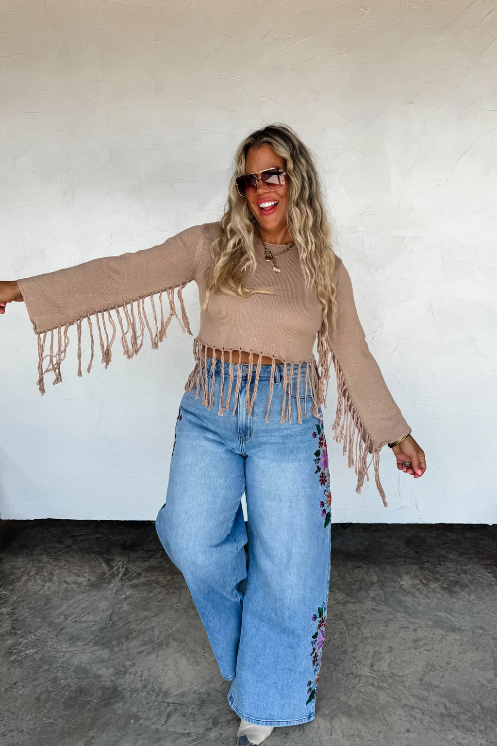 Fringe With Benefits Top - Mocha