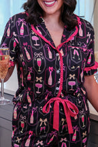 Bows & Bubbly Ruffle Pajama Set