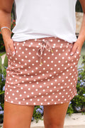 Mocha Mousse Polka Dot Everyday Skort