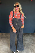 Fall Essentials Overalls- Charcoal