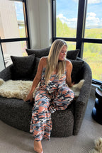 Cozy in Camo Pant Sets- Coral