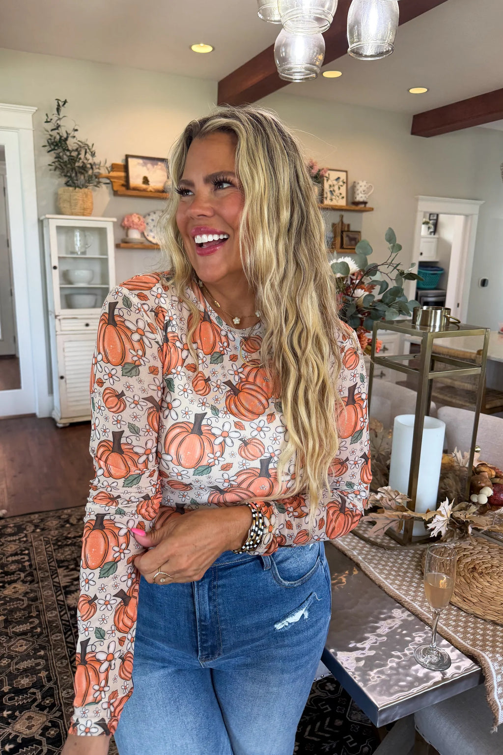 The Dress It Up Mesh Top- Harvest Bloom