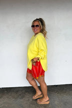 The Everyday Washed Pullover - Yellow