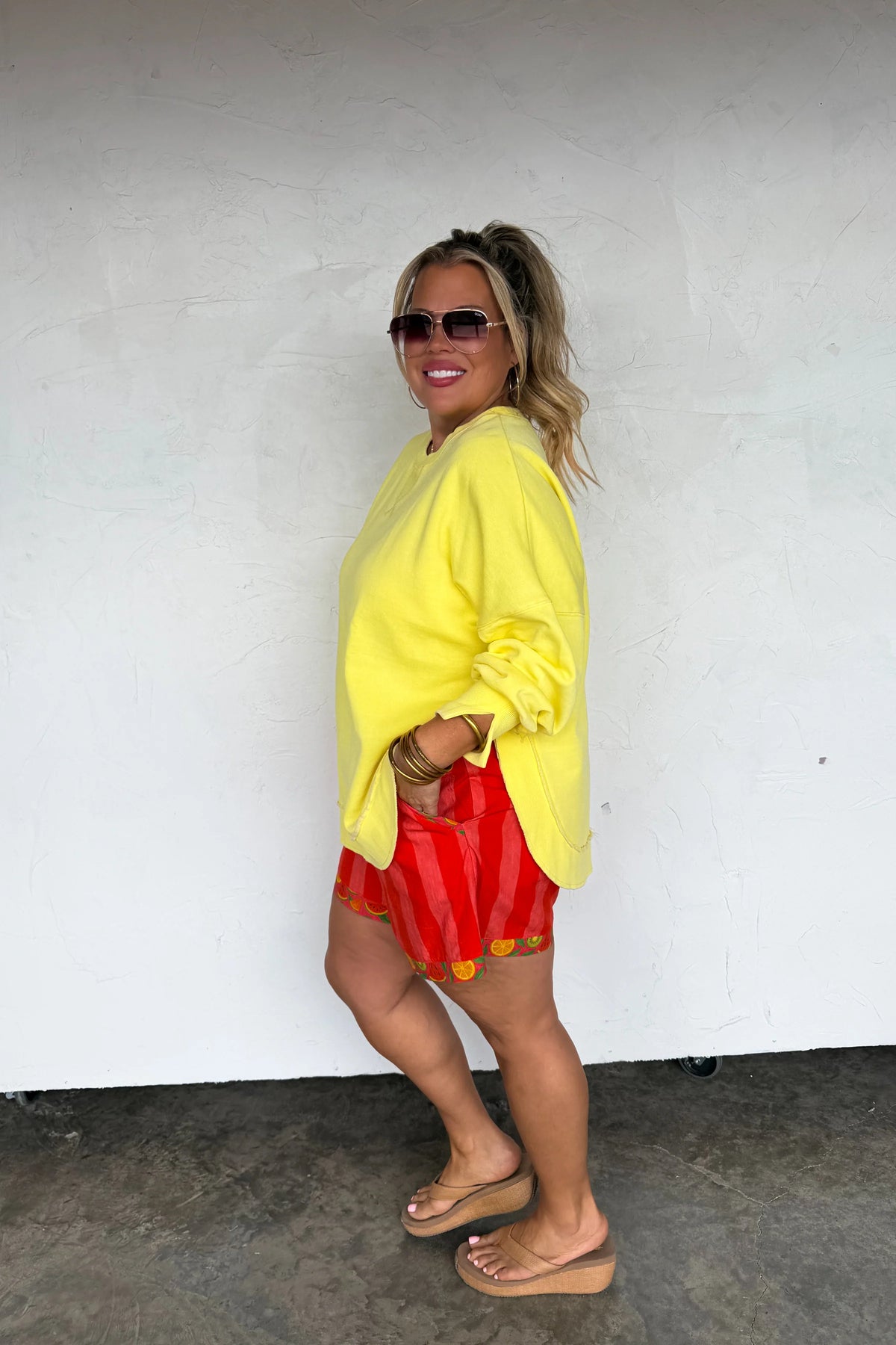 The Everyday Washed Pullover - Yellow