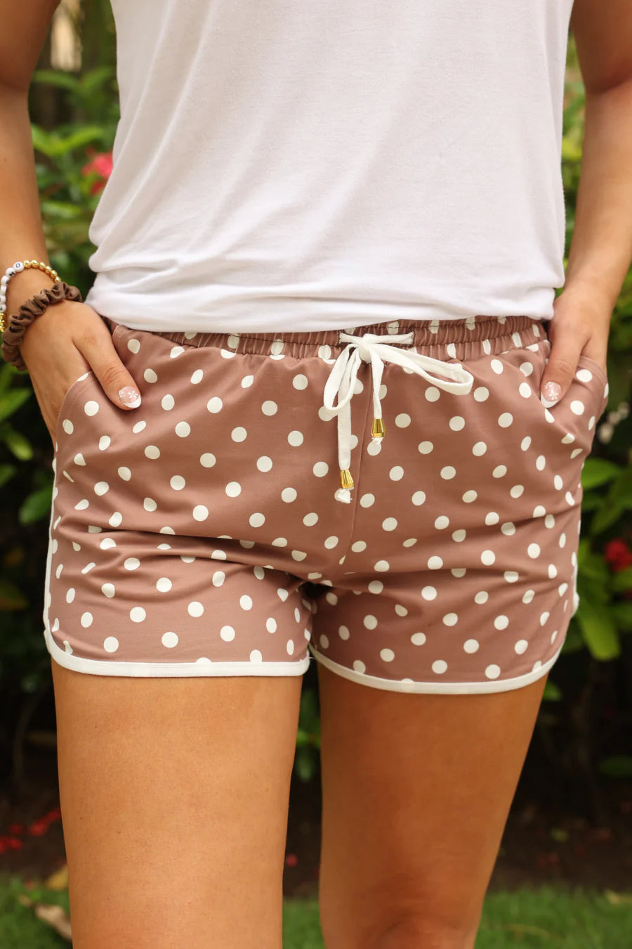 Mocha Mousse Polka Dot Everyday Shorts