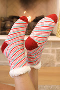 Candy Cane Stripes Cozy Cabin Socks
