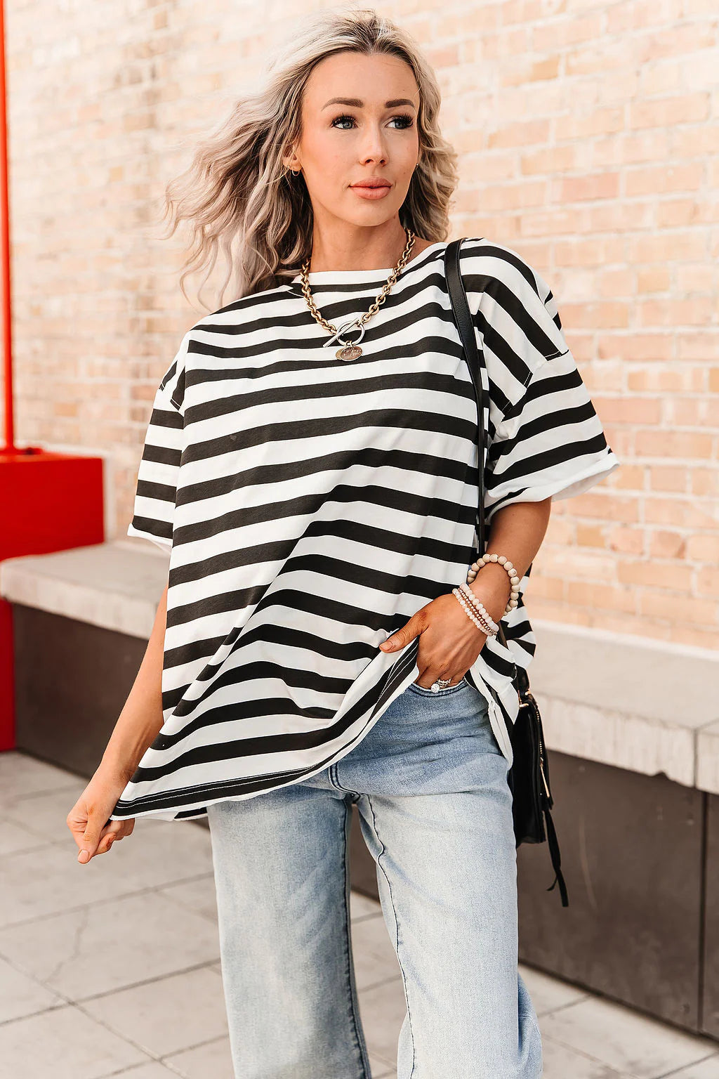 Seeing Stripes Ampersand Boyfriend Tee *PREORDER*