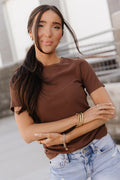 Coffee Ampersand Ribbed Lulu Tee