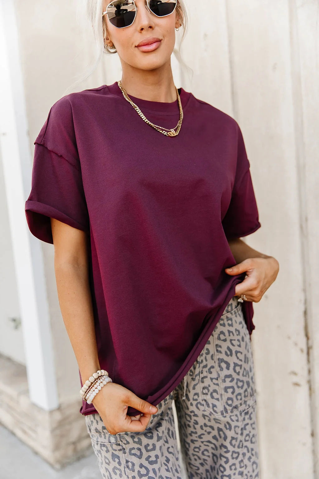 Merlot Ampersand Boyfriend Tee *PREORDER*
