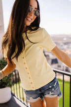 Banana Button Front Ampersand Lulu Tee