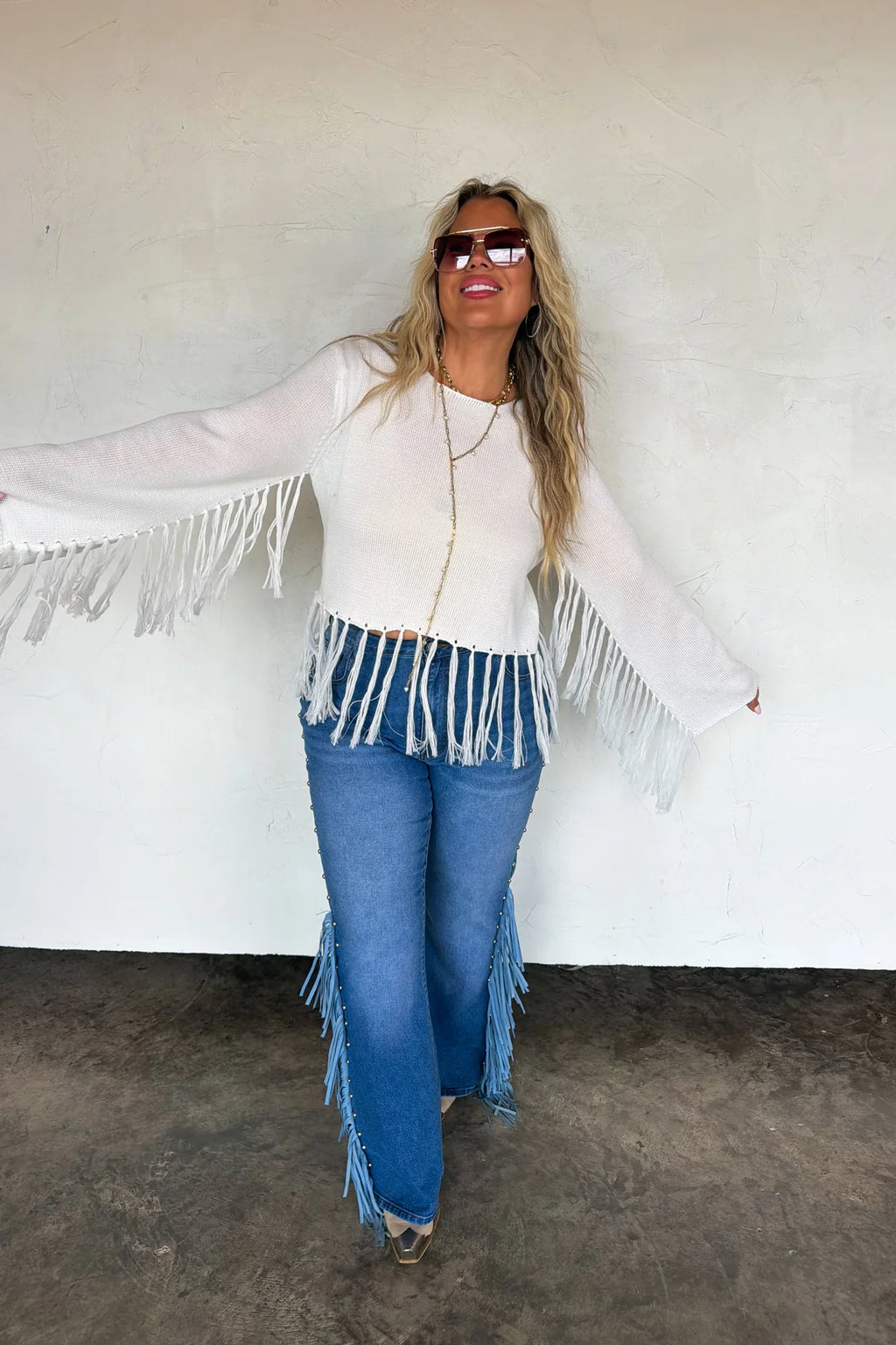 Fringe With Benefits Top - White