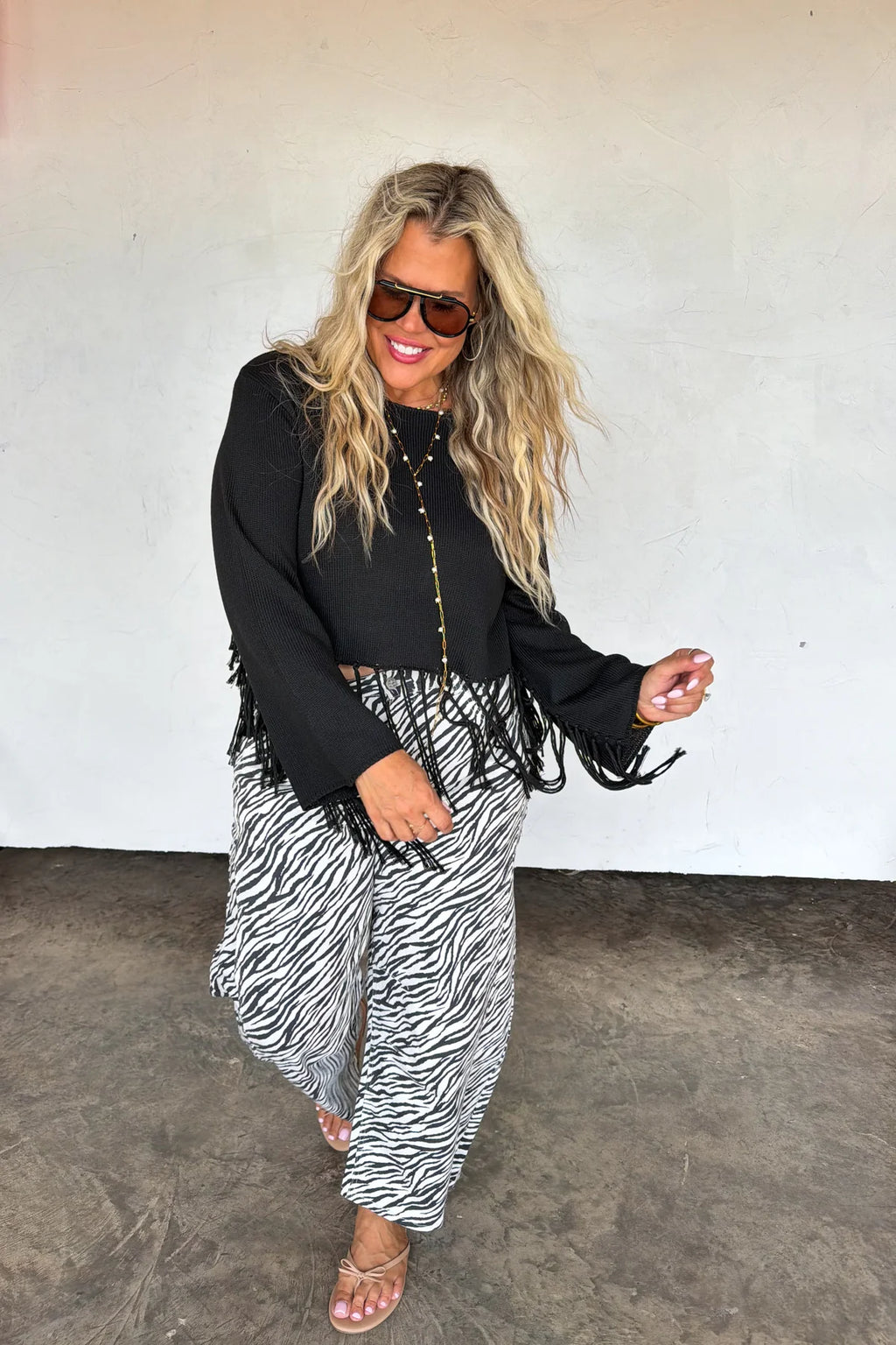 Fringe With Benefits Top - Black
