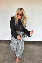 Fringe With Benefits Top - Black