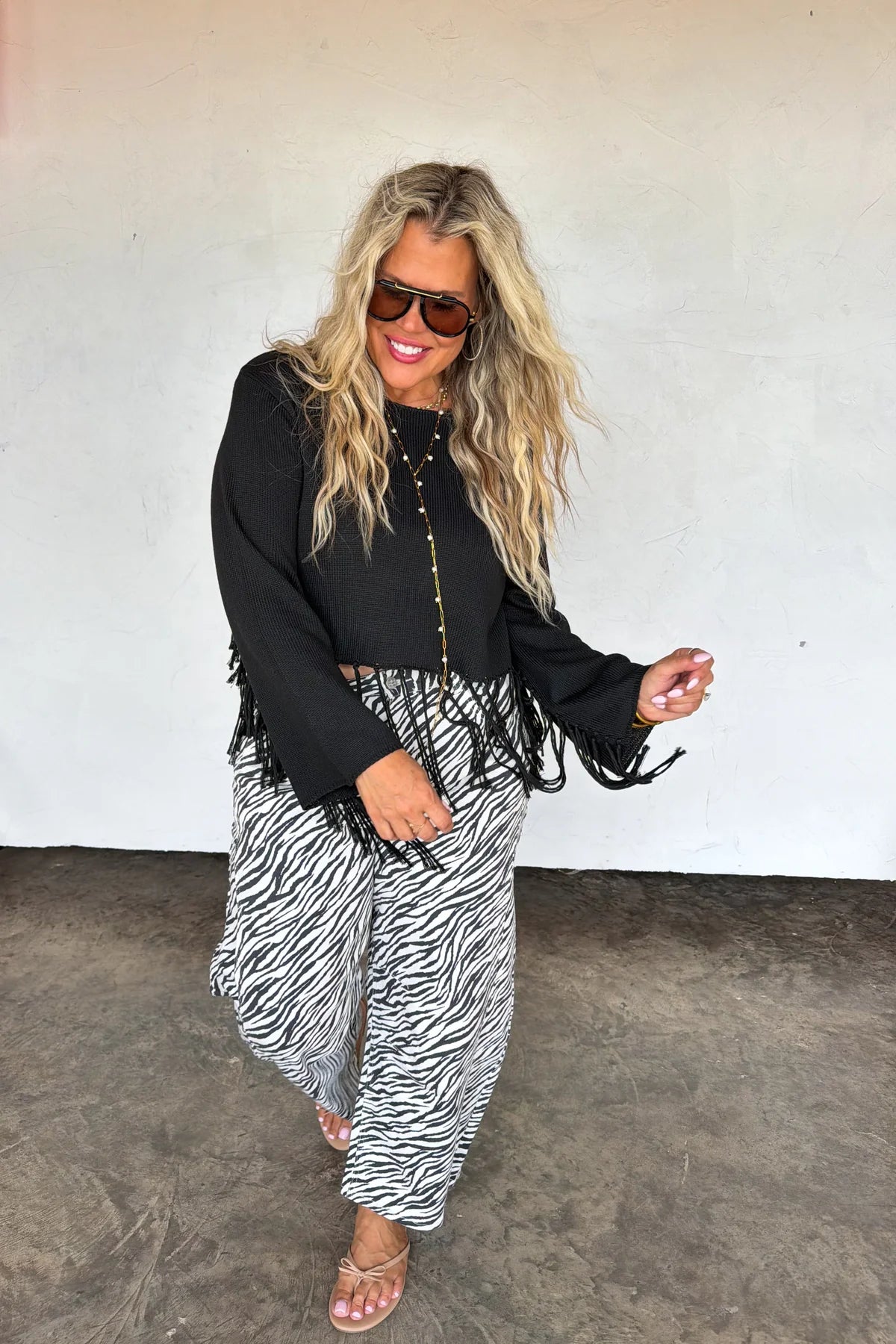 Fringe With Benefits Top - Black