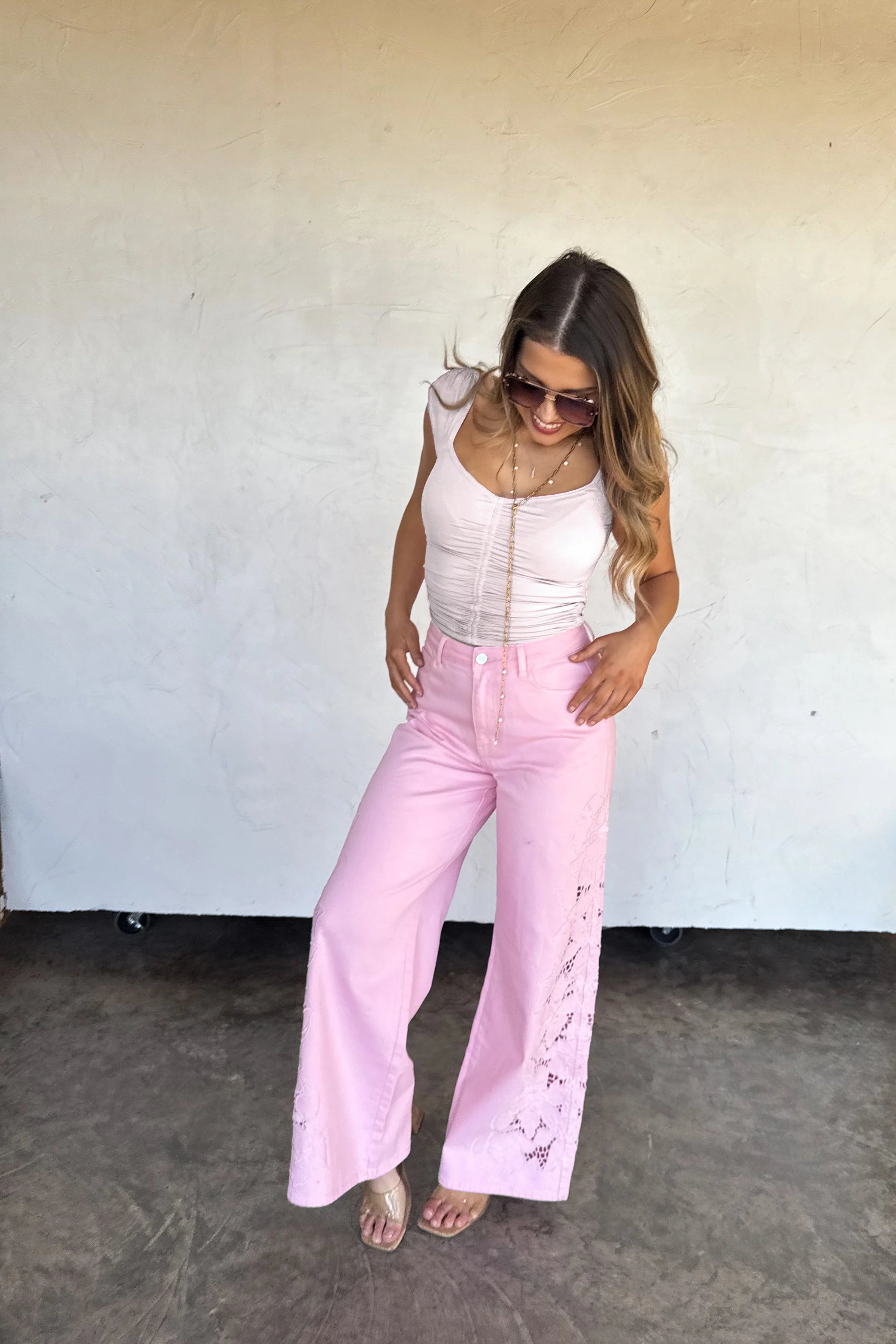 The Floral Charm Blakeley Jeans- Pink