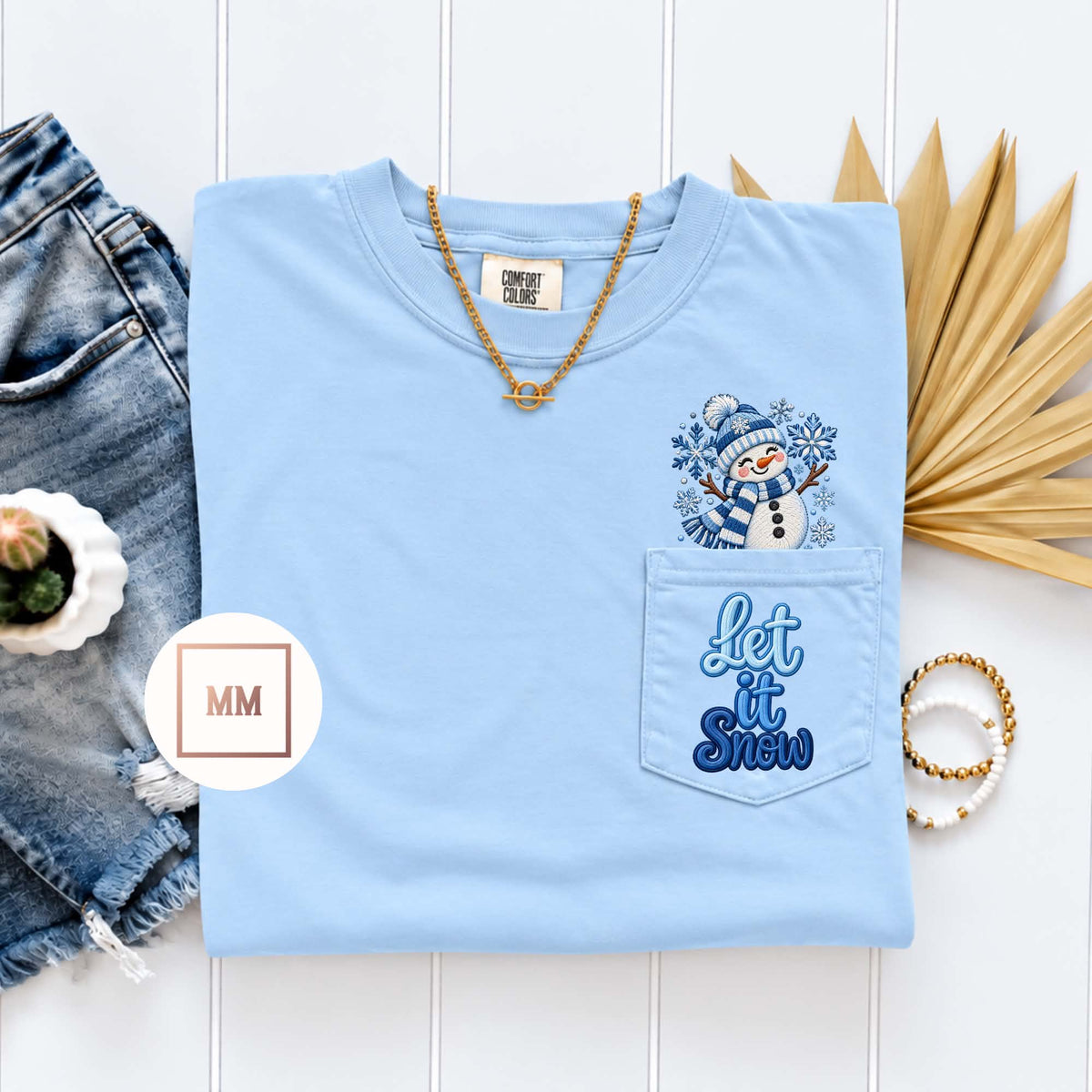 Let It Snow Pocket Tee