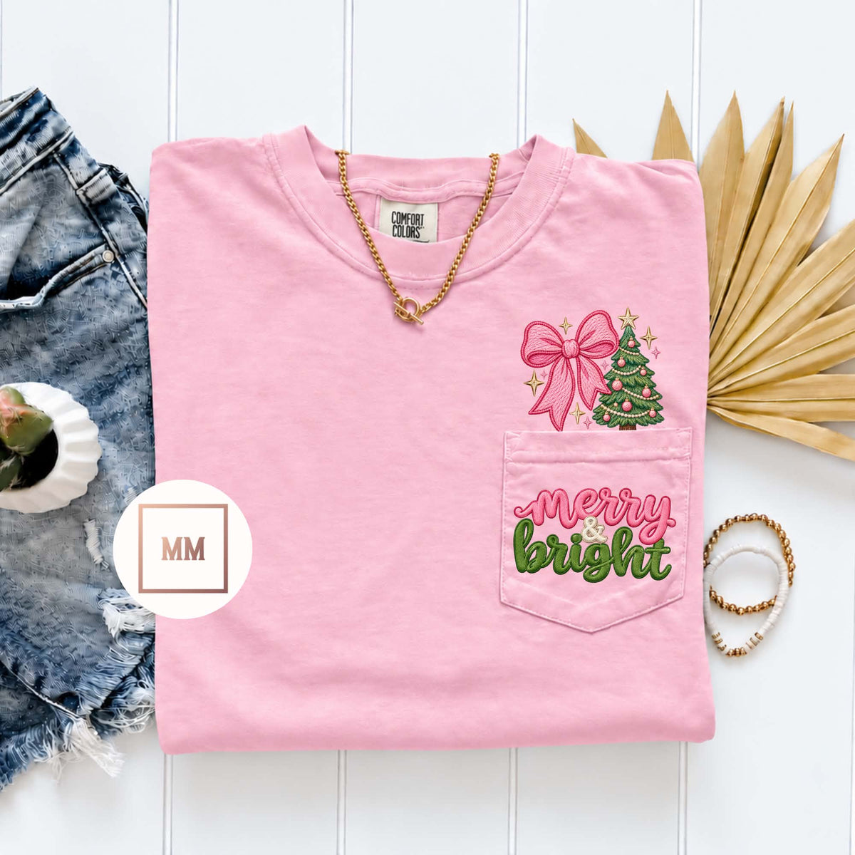Merry and Bright Pocket Tee