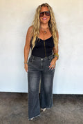 Off the Grid Studded Jeans- Black Denim
