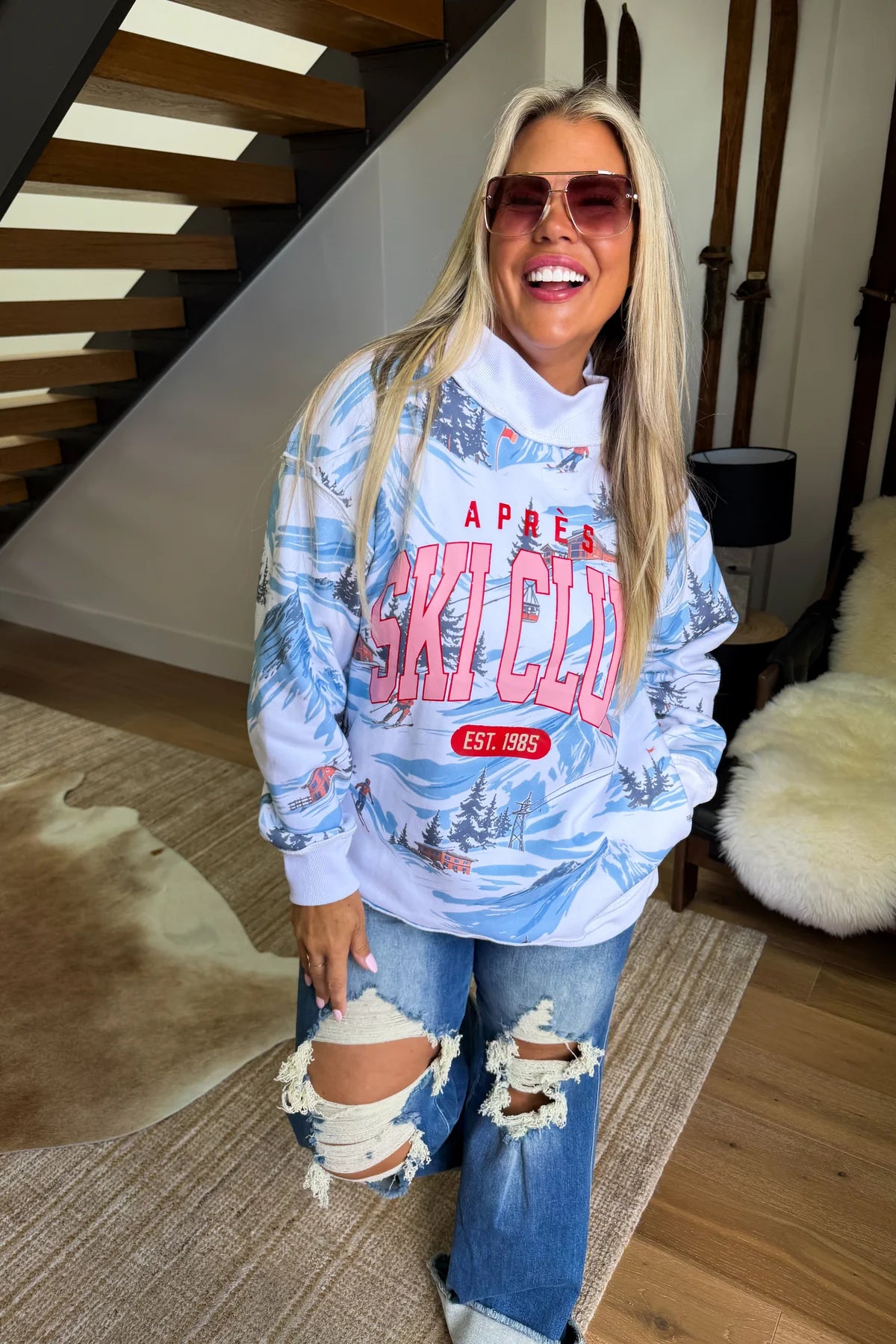 Ski Club Mock Neck Pullover