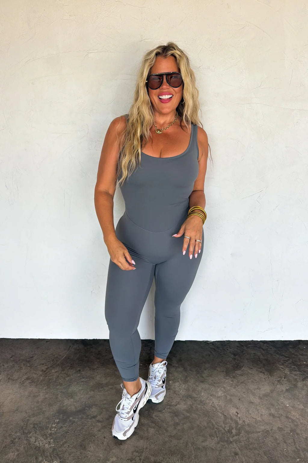 Out and About Yoga Romper - Slate