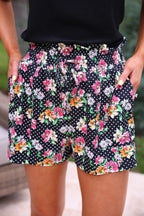 The Runway Shorts- Daisy Polka Dot
