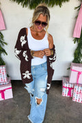 Cozy Christmas Cloud Cardigan- Gingerbread