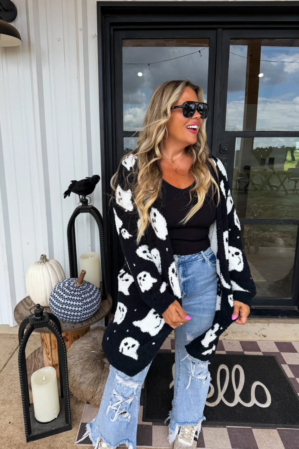 The Boo Crew Cloud Cardigan- Ghost