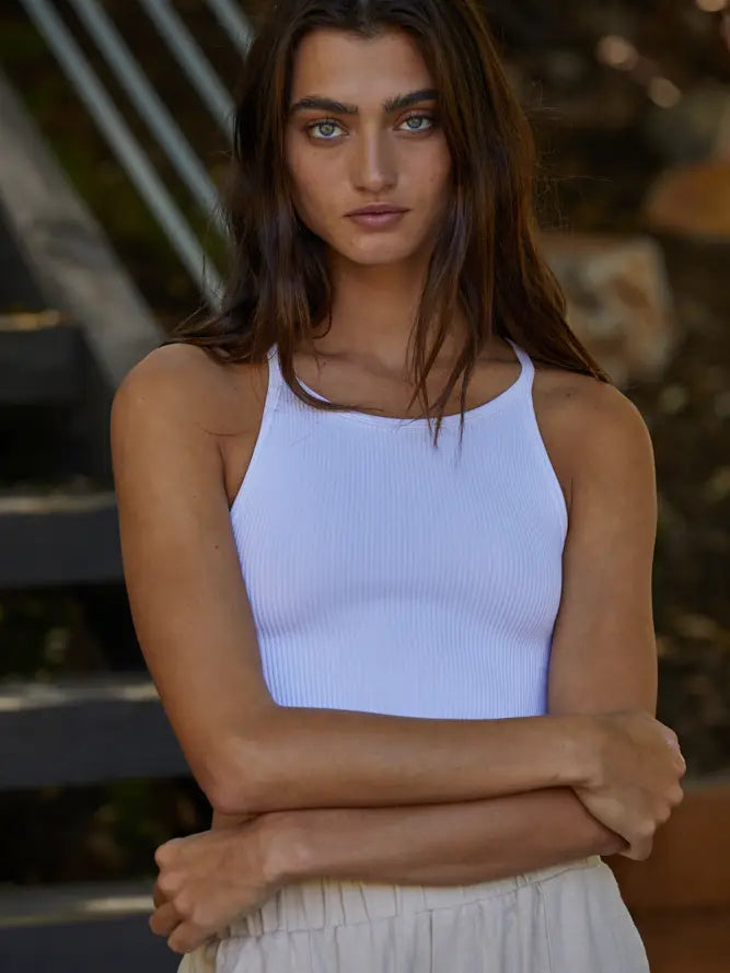 Summer Tide Halter Top- White