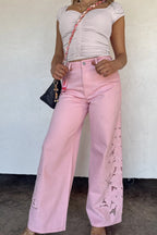The Floral Charm Blakeley Jeans- Pink