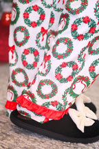 Ribbon Wreath Ruffle Pajama Set