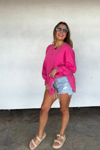 The Everyday Washed Pullover - Pink