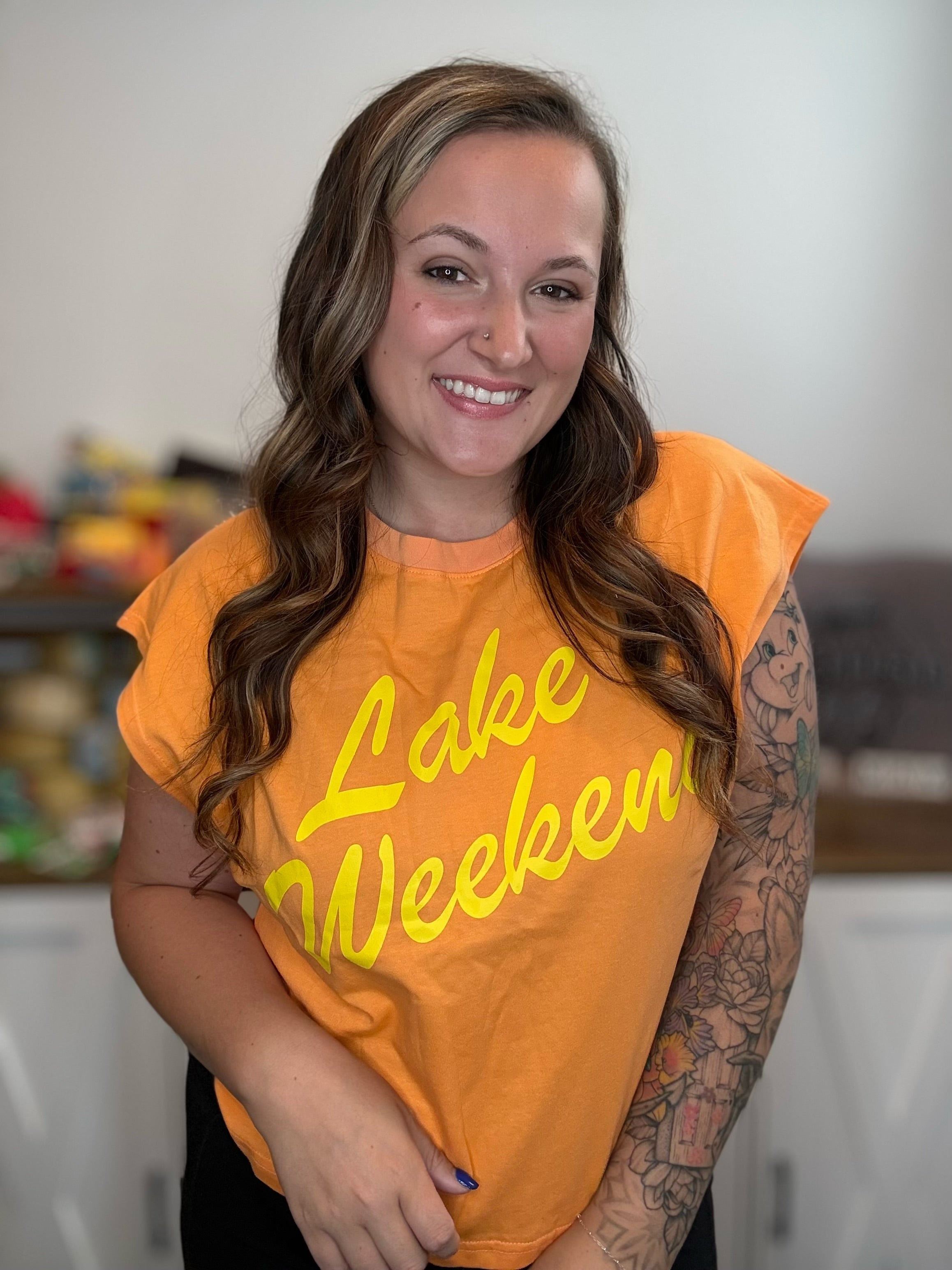 Lake Weekend Tee- Orange