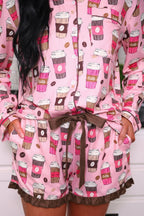Coffee Date Ruffle Pajama Set