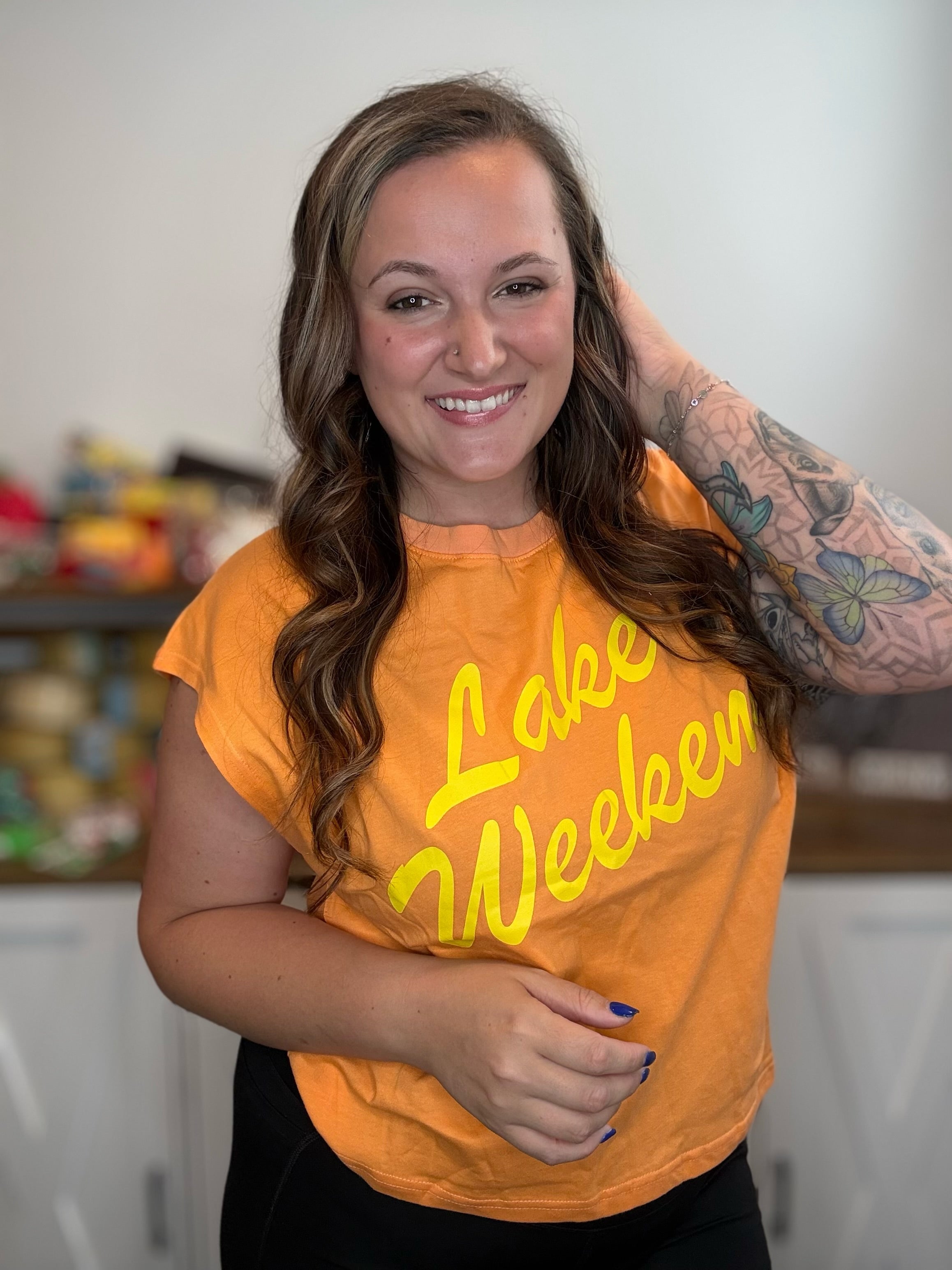 Lake Weekend Tee- Orange