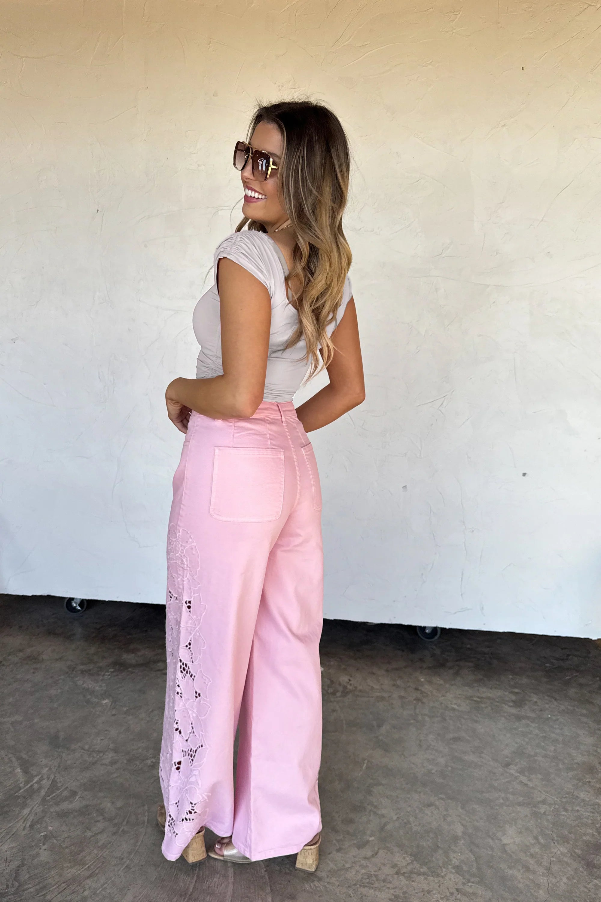 The Floral Charm Blakeley Jeans- Pink