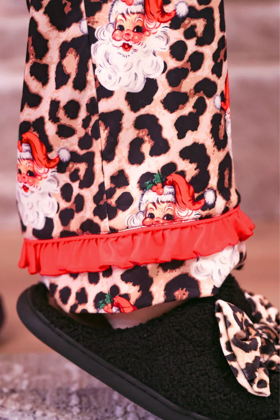 Santa Safari Chic Ruffle Pajama Set