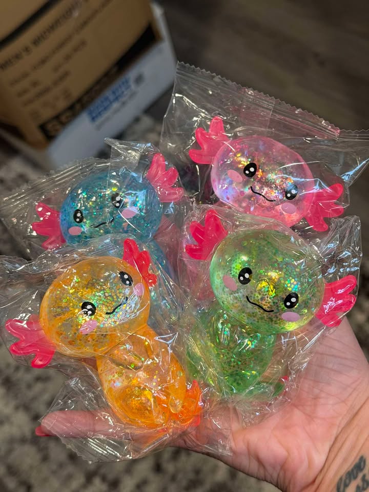 Glitter Squishy Axolotls- 4 Colors