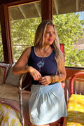 The Hibiscus Queen Tank- Navy