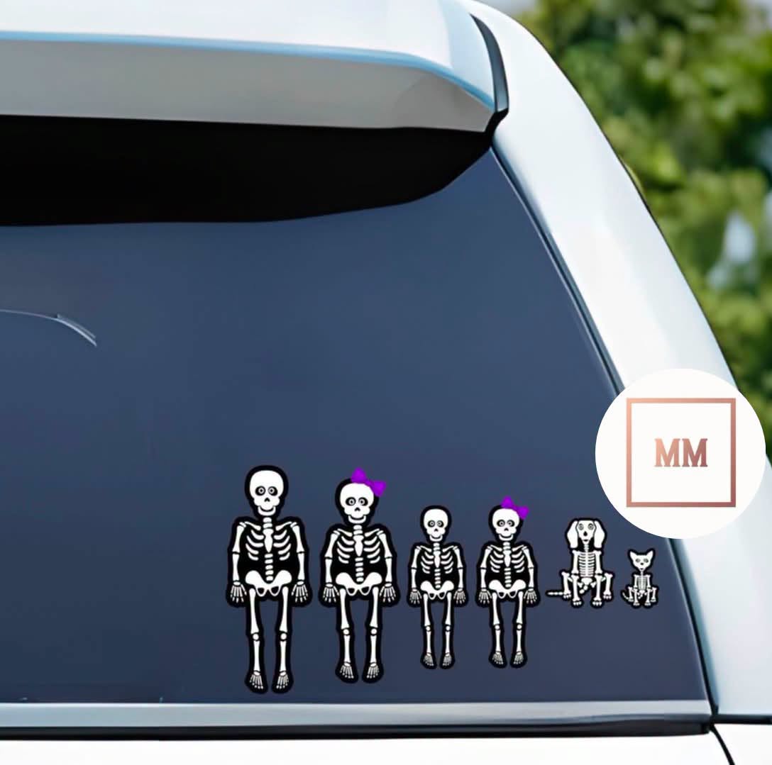 Spooky Skeleton Family Decal
