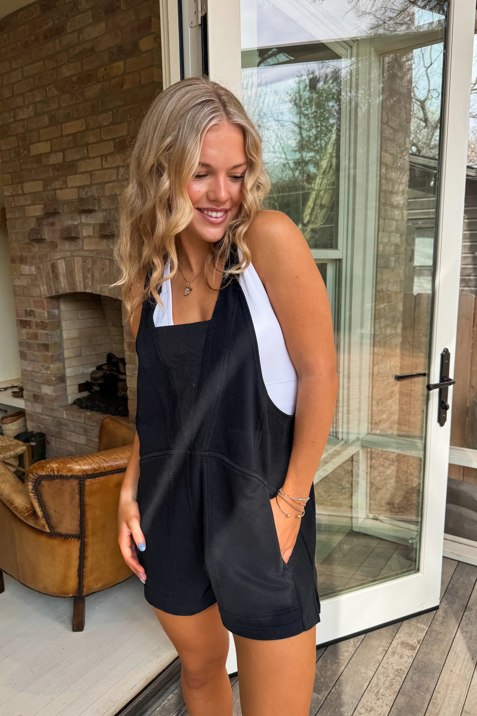 Beach Please Romper- Black