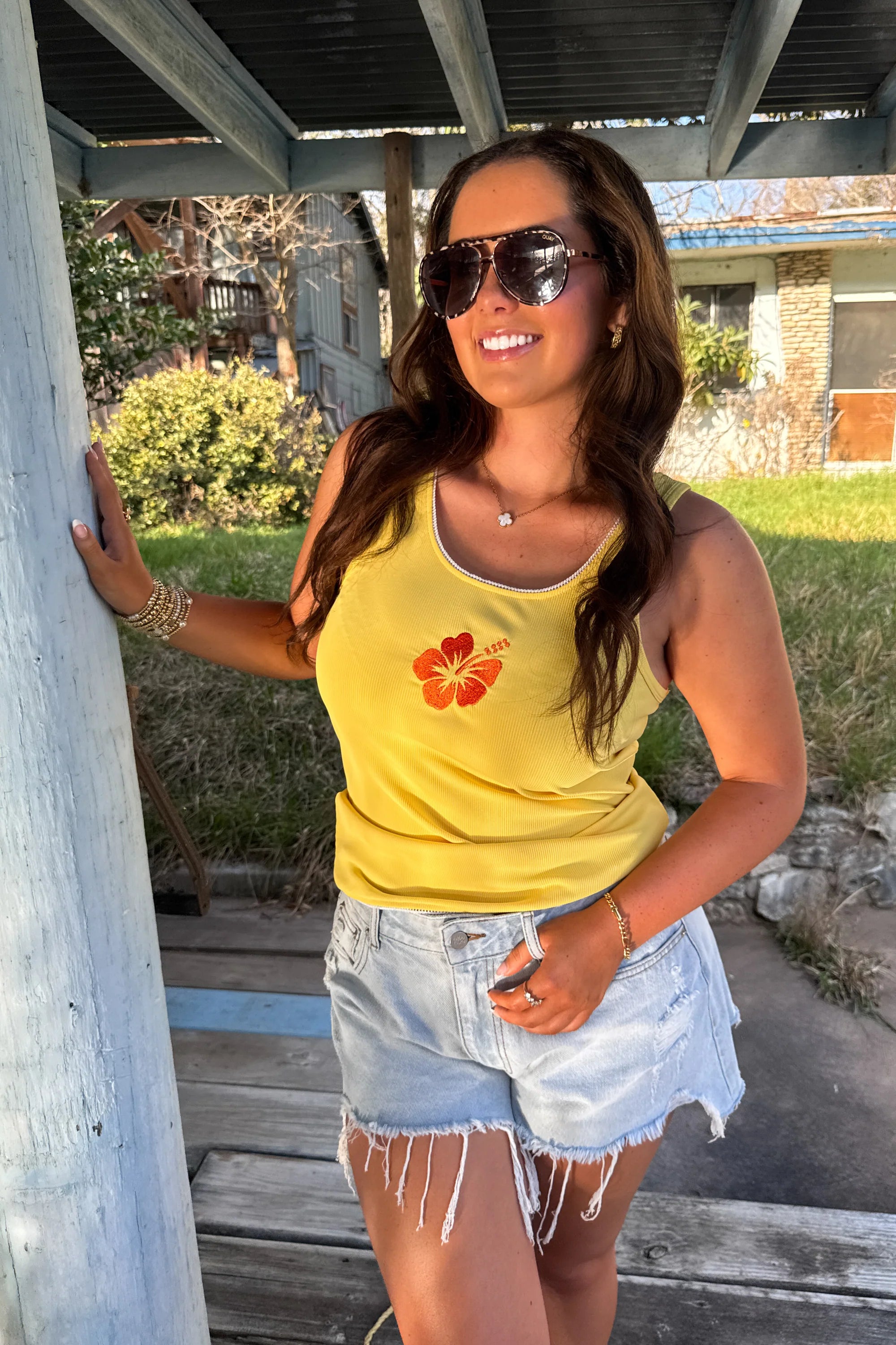 The Hibiscus Queen Tank- Yellow