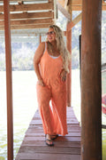 The Summer Daisy Romper- Coral Orange