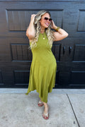 The Cool & Collected Dress- Olive