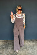 Fall Essentials Overalls- Brown